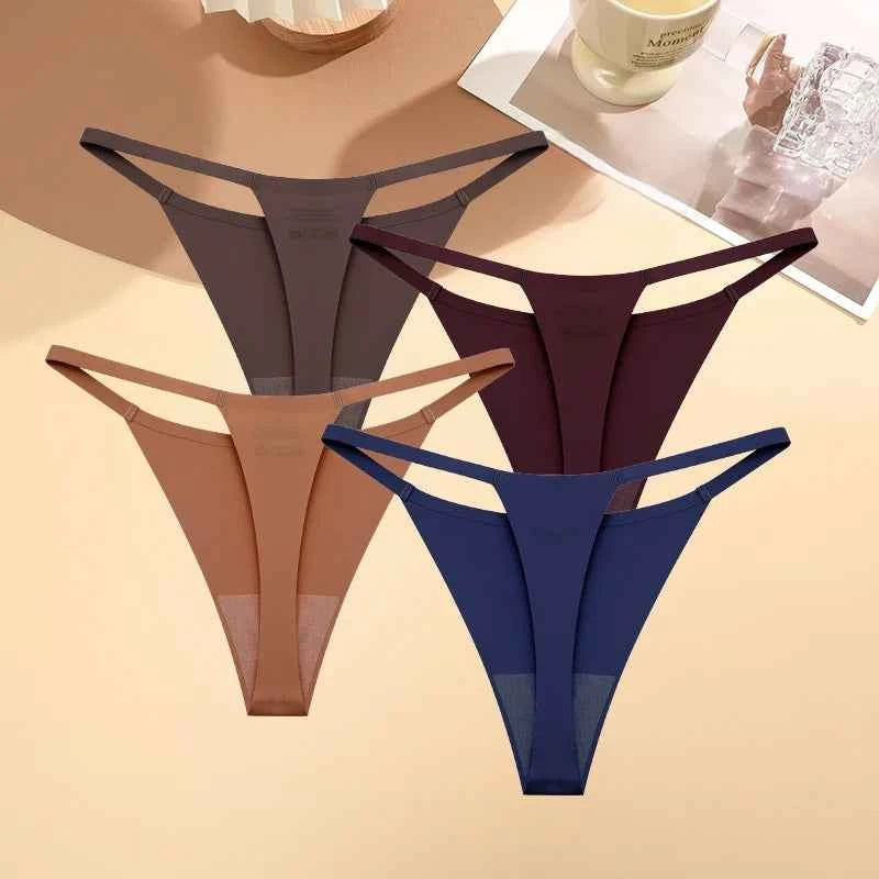 Silk-Touch Seamless Thong Set - 4 Pieces