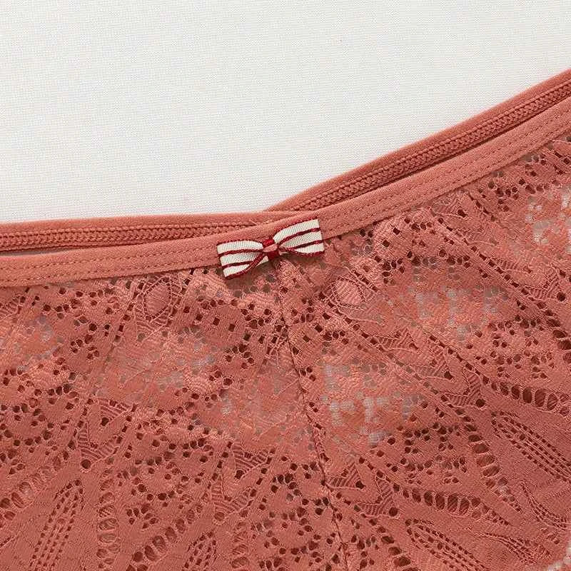 Hollow-Out Lace Low-Waist G-String