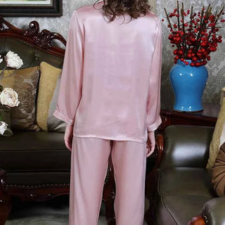 6A Grade Real Silk Pajama Set - Long Sleeve Luxury Loungewear