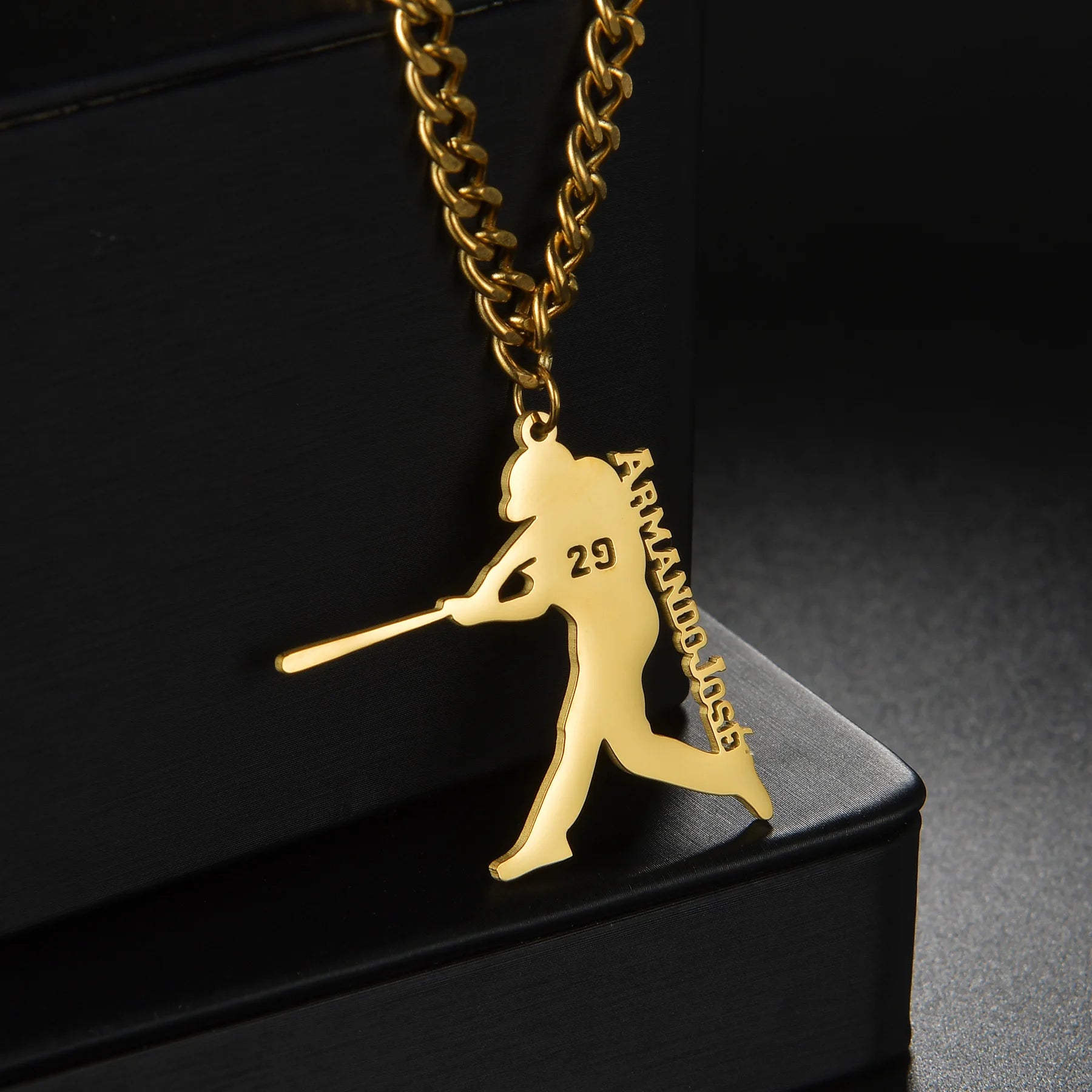 Personalized Name Football Sports Necklace - Baseball Pendant - SHOPPERS' CASTLE