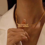Custom Name Flat Chain Nameplate Necklace - Girlfriend Gift