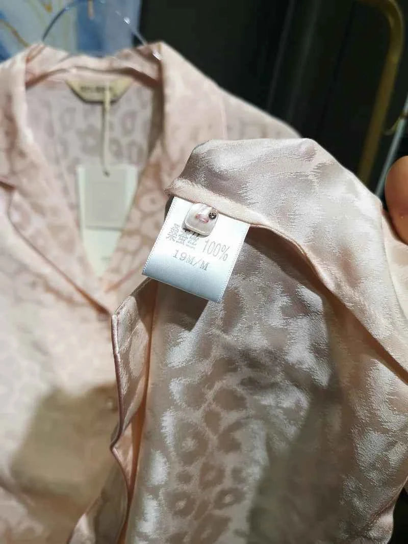 Leopard Print Silk Pajama Set - 19MM - SHOPPERS' CASTLE