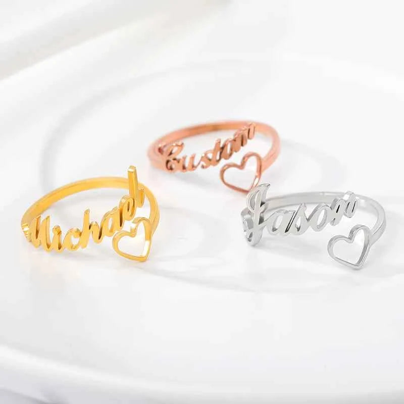 Custom Name Ring with Multiple Patterns - Adjustable