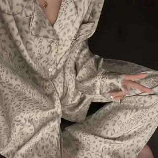 Gray Leopard Pajama Set