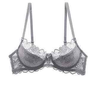 Hollow-Out Embroidered Bra - Plus Size - SHOPPERS' CASTLE