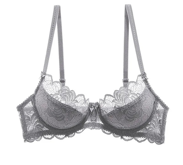 Hollow-Out Embroidered Bra - Plus Size - SHOPPERS' CASTLE