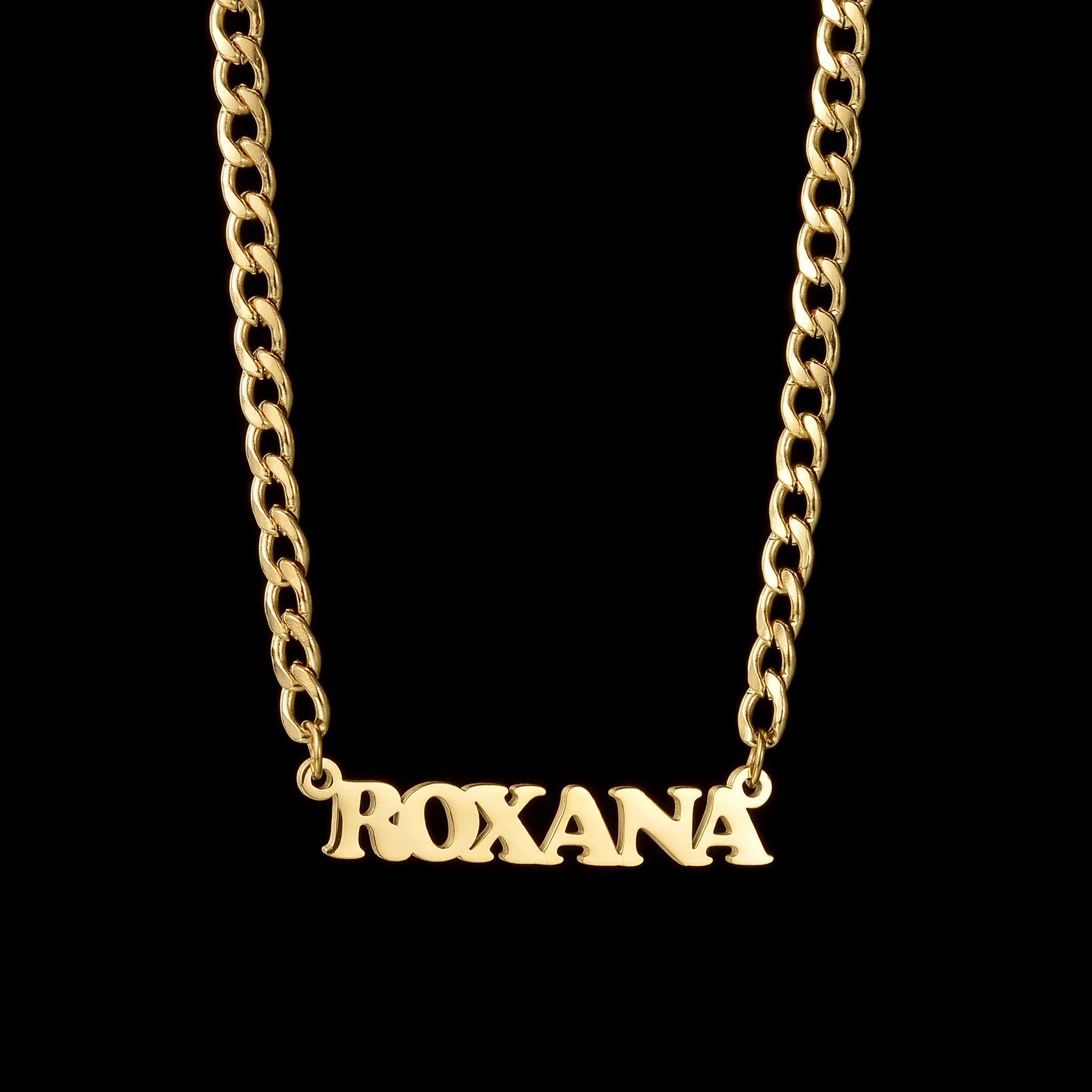 Custom Sideways Name Necklace - Stainless Steel - SHOPPERS' CASTLE