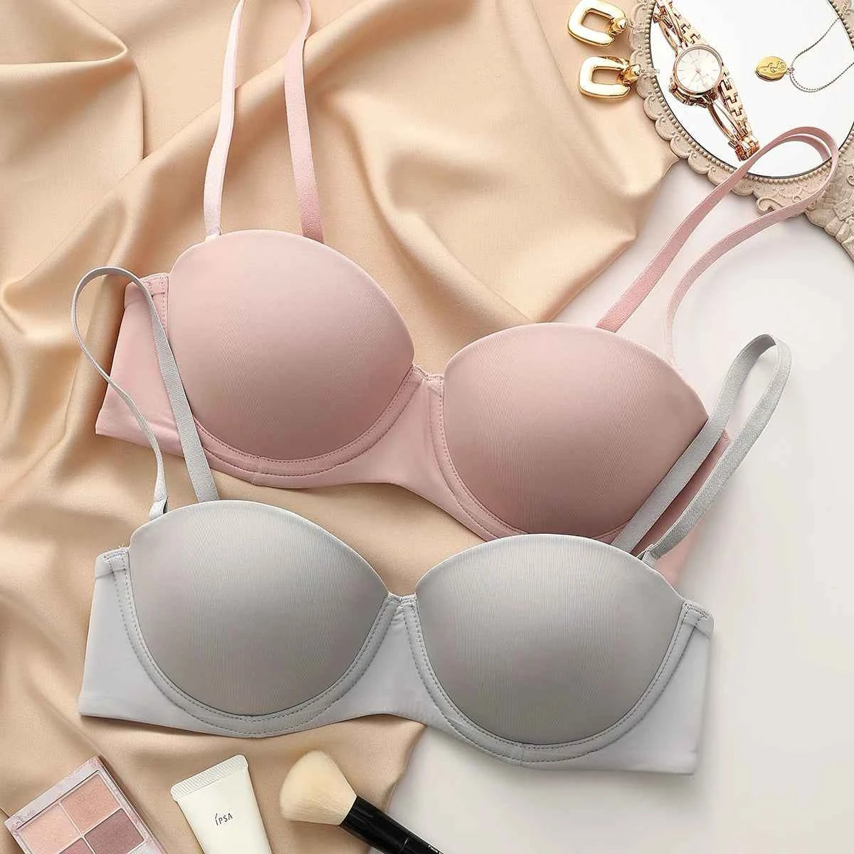Seamless Half-Cup Push-Up Bra