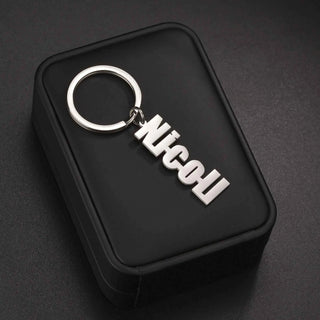 Personalized Name Fashion Keyring - Letter Nameplate Pendant