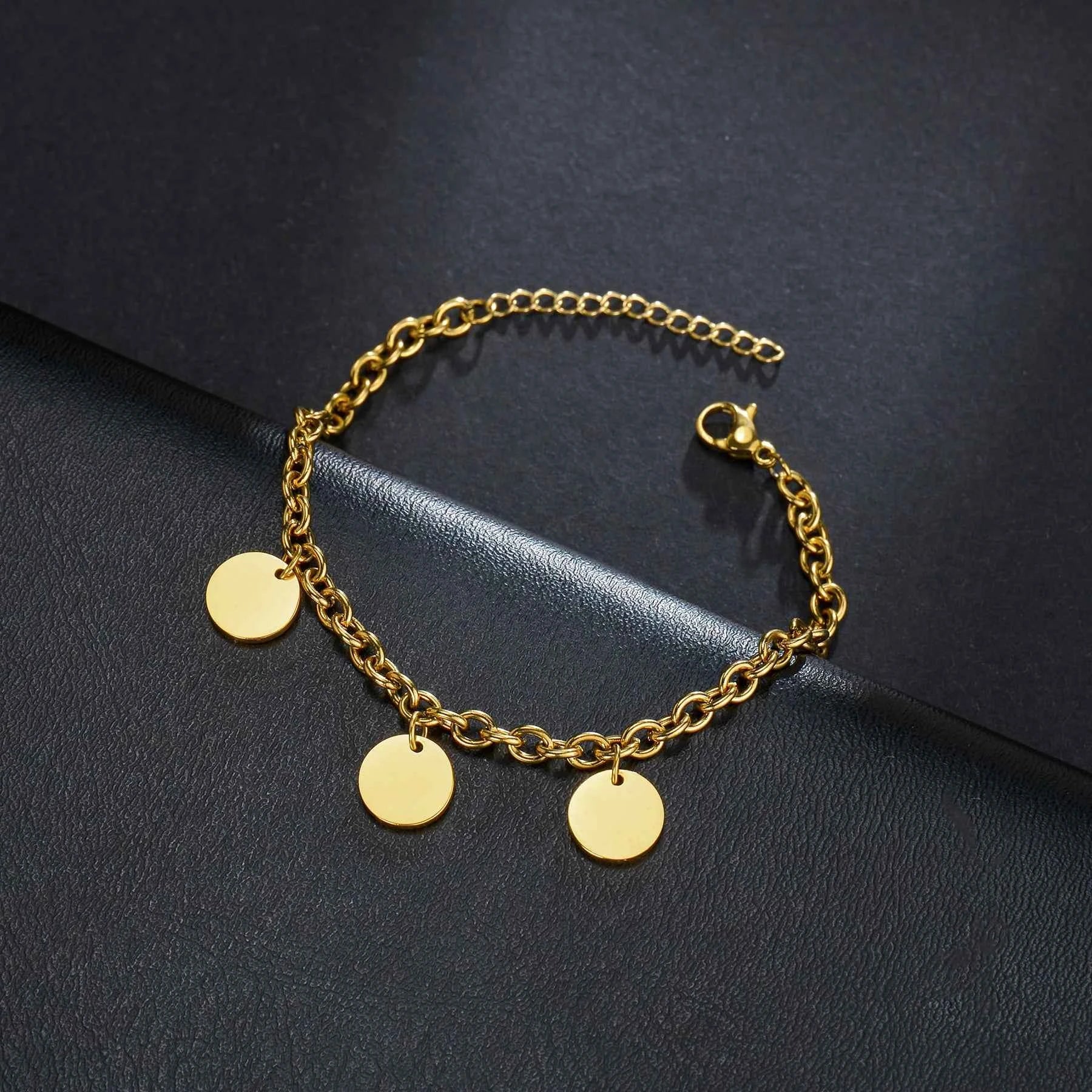Engraved Name Thick Figaro Chain Bracelet - Stainless Steel