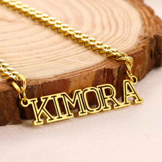 Custom Name Flat Chain Nameplate Necklace - Girlfriend Gift