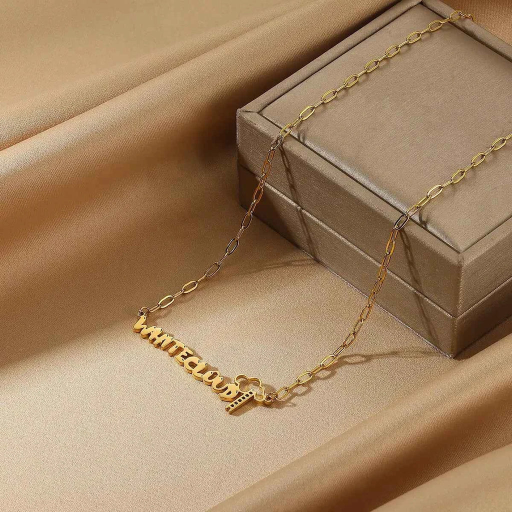 Geometric Ladder Name Necklace - Modern Statement Piece