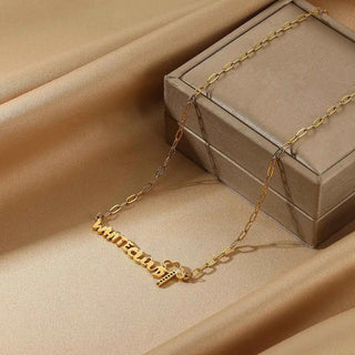 Geometric Ladder Name Necklace - Modern Statement Piece