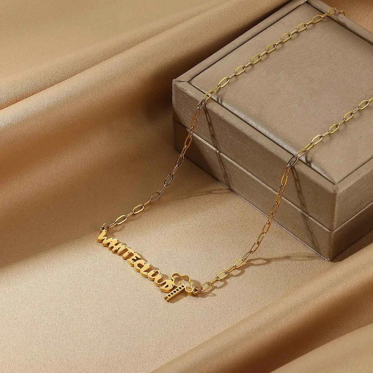 Geometric Ladder Name Necklace - Modern Statement Piece