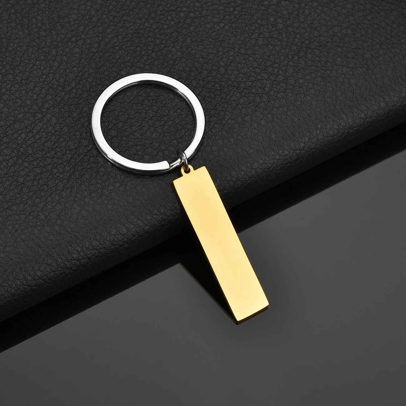 Custom Text Square Keychain - Engrave Name Date Sentence