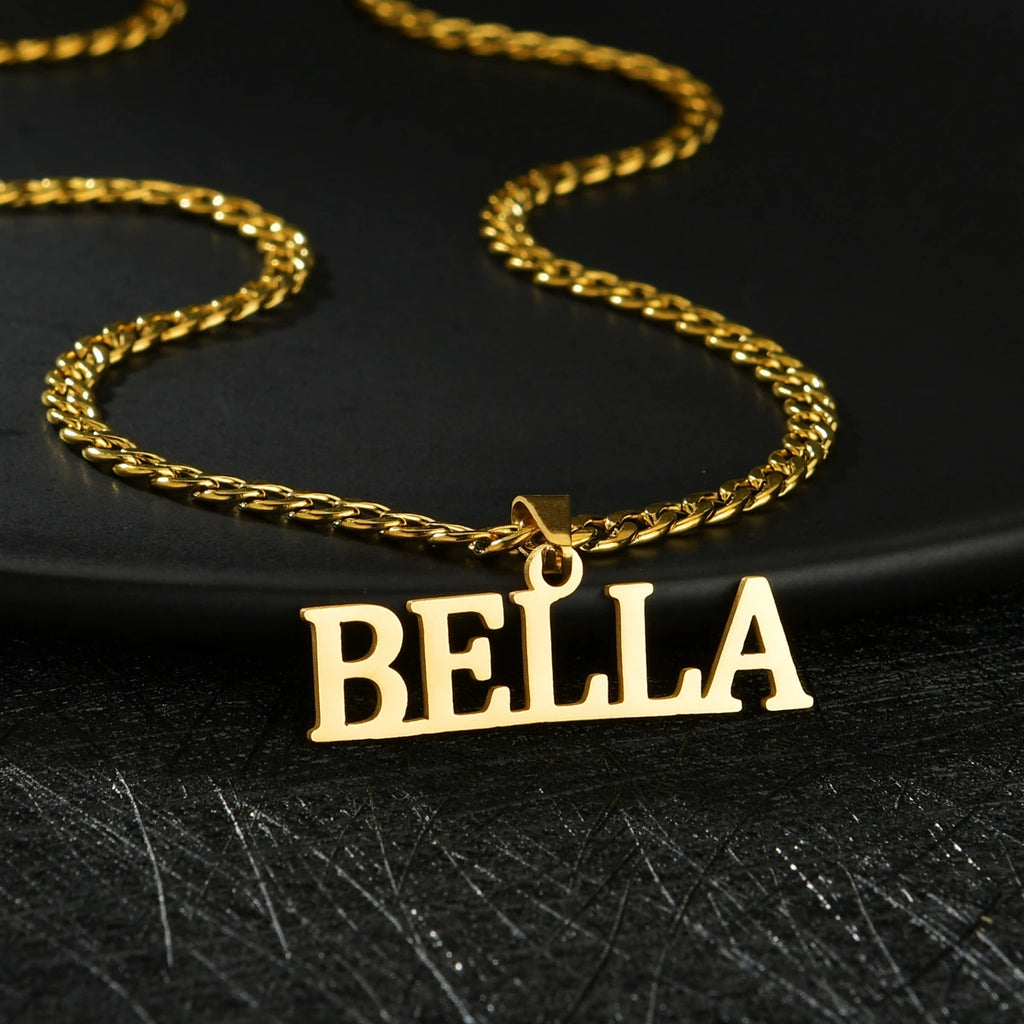 Personalized Name Detachable Pendant Necklace - Cuban Twists Chain - SHOPPERS' CASTLE
