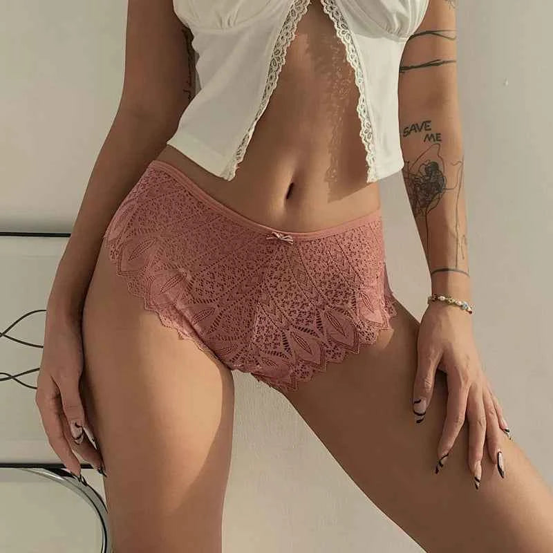 Hollow-Out Lace Low-Waist G-String