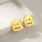 Custom Ghost Name Earrings - Geometric Design