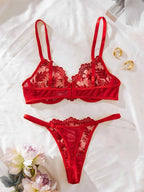 Embroidered Wedding Lingerie Set