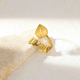 Custom Fish Geometric Name Ring - Open Design