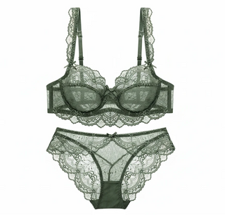 Ultra-Thin Transparent Bra Set - Plus Size D/E Cup