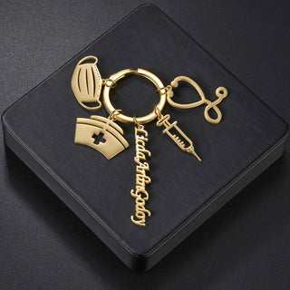 Personalized Hand Painted Name Date Keychain - Fashion Nameplate