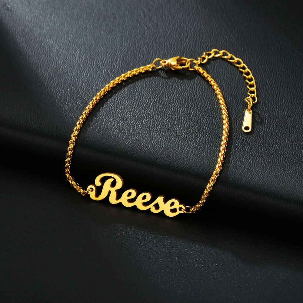 Custom Name Anklet - Thick Chain with Charms - SHOPPERS' CASTLE
