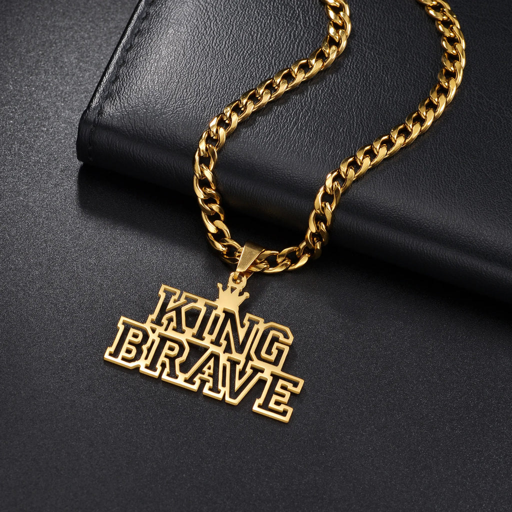 Personalized Name Hollow Crown Twist Chain Necklace - Pendant - SHOPPERS' CASTLE