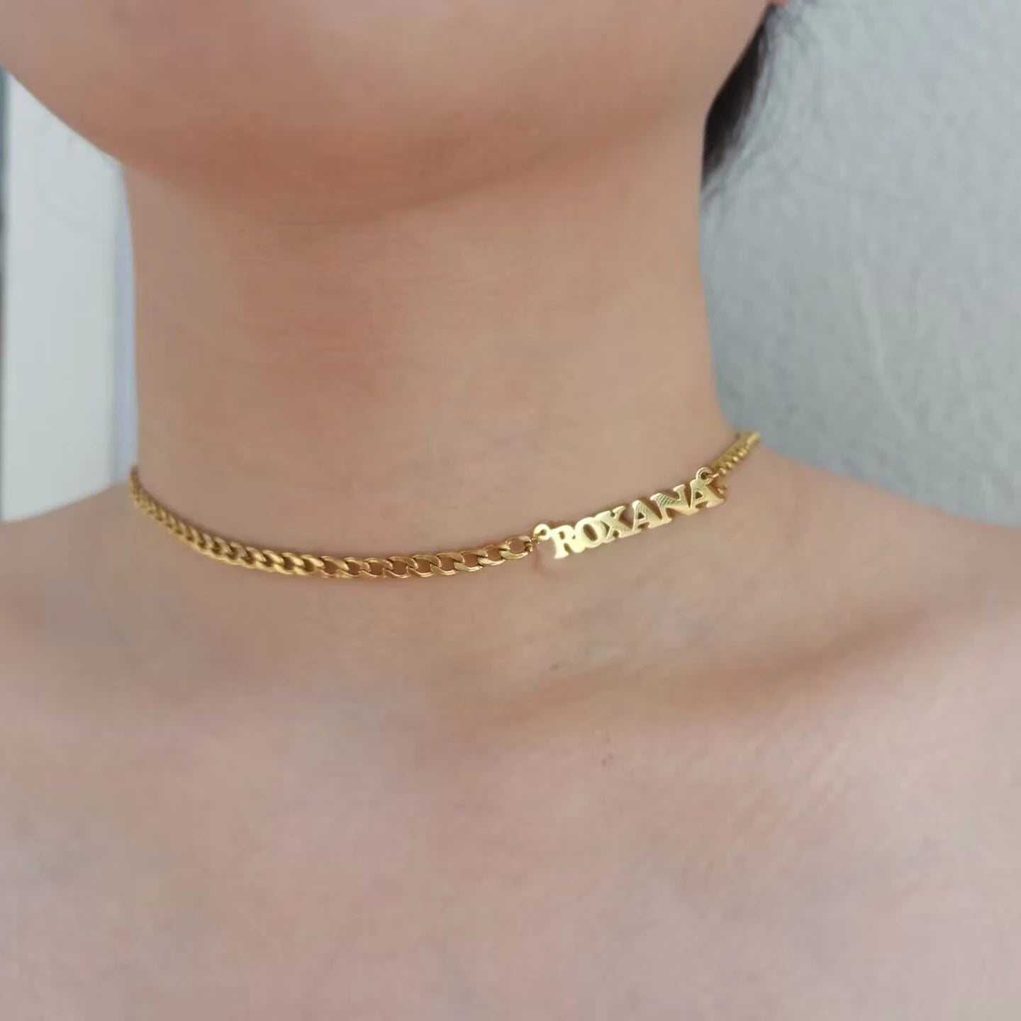 Custom Sideways Name Necklace - Stainless Steel - SHOPPERS' CASTLE