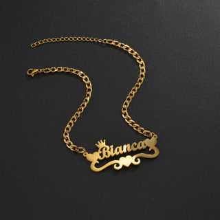 Custom Name Anklet - Thick Chain with Charms - SHOPPERS' CASTLE
