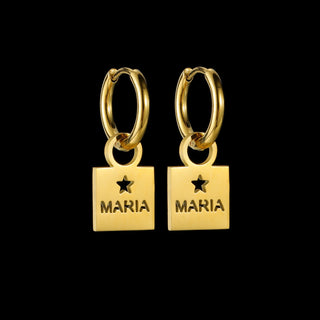 Custom Hollow Heart Name Earrings - Stainless Steel - SHOPPERS' CASTLE