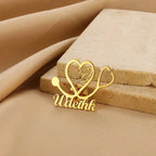 Fashion Heart Stethoscope Name Brooch - Business Party