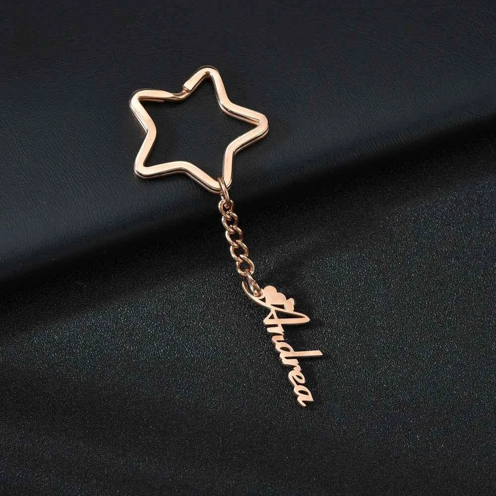 Personalized Name Heart Butterfly Keychain