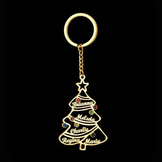 Custom Name Birthstone Tree of Life Keychain - Family Member