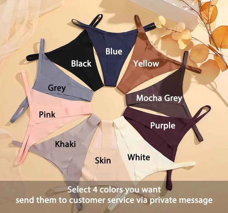 Silk-Touch Seamless Thong Set - 4 Pieces