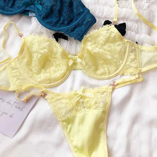 Luxury Rhinestone French Lace Bra & Thong Set