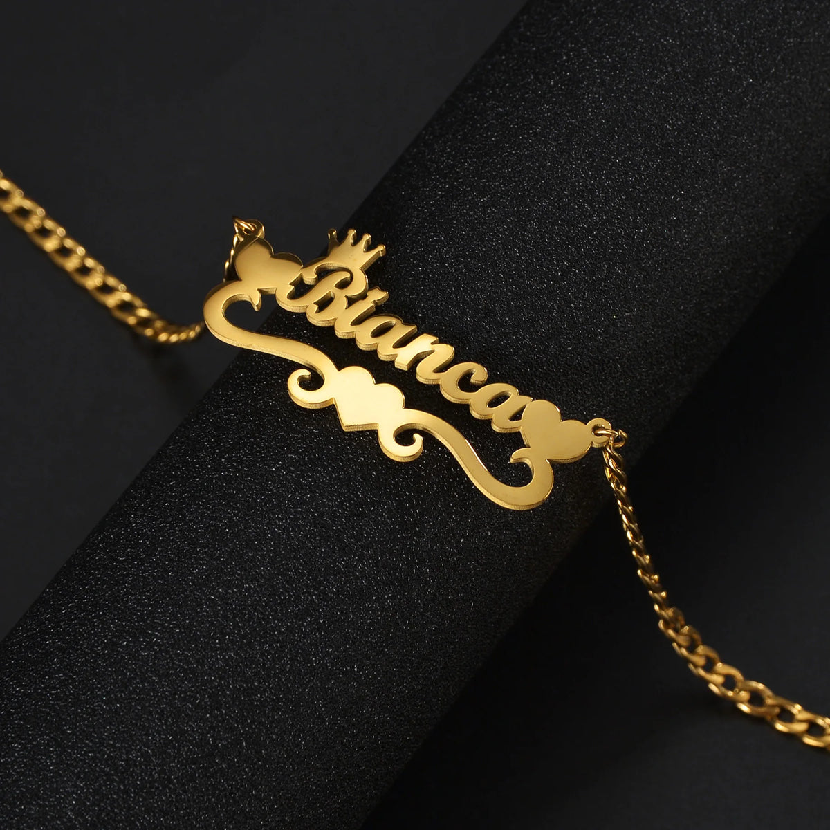 Custom Name Anklet - Thick Chain with Charms - SHOPPERS' CASTLE