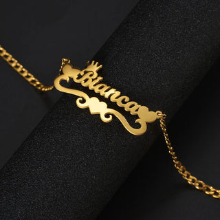 Custom Name Anklet - Thick Chain with Charms - SHOPPERS' CASTLE