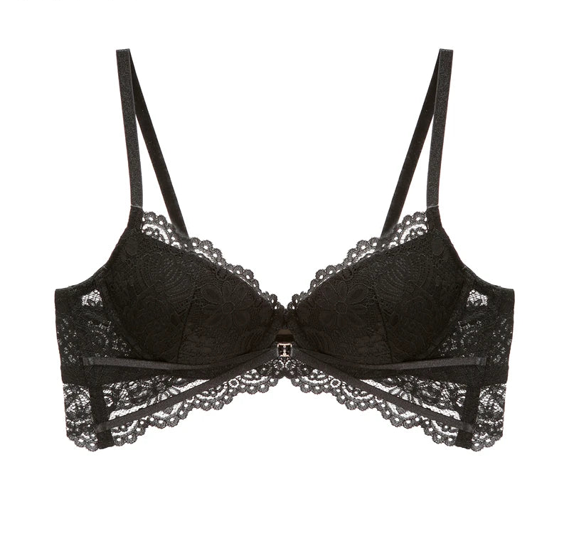 Embroidered Cotton Push-Up Bra - SHOPPERS' CASTLE