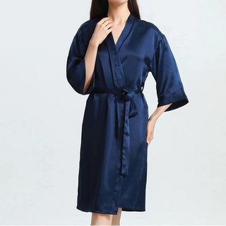 19mm Mulberry Silk Cardigan Robe - Loose Long Luxury Bathrobe