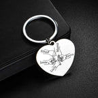 Personalized Heart Round Keychain - Engraving Words