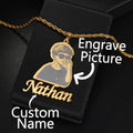 Engrave Picture Custom Name Choker Necklace - Family Gift - SHOPPERS' CASTLE