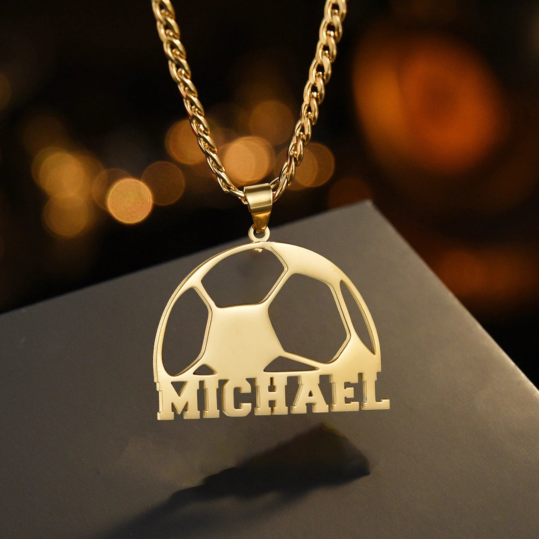 Personalized Name Football Sports Necklace - Baseball Pendant - SHOPPERS' CASTLE