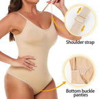 Low Back Bodysuit Shapewear - Open Crotch