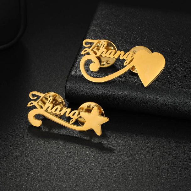 Personalized Name Logo Brooch - Butterfly Buckle Pin - SHOPPERS' CASTLE