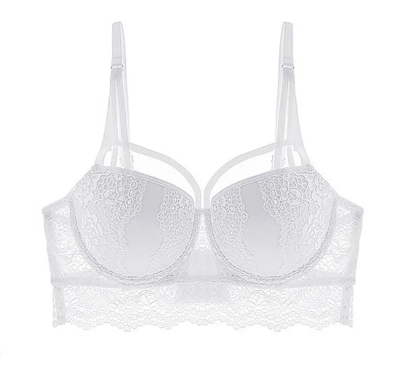 Lace Detail Cotton Push-Up - Everyday Elegance Bra - SHOPPERS' CASTLE