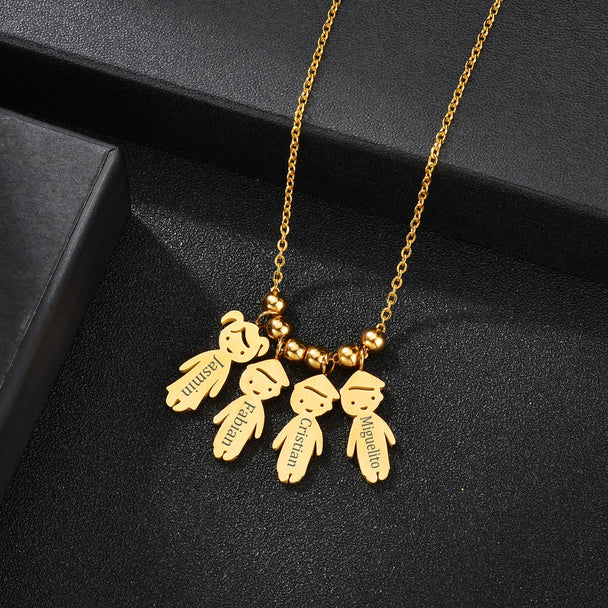 Personalized Children Name Necklace - Family Pendant - SHOPPERS' CASTLE