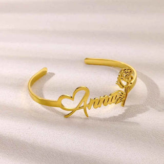 Custom Rose Name Geometric Bracelet