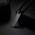 Engrave Name Rectangle Bar Necklace - Link Chain Pendant - SHOPPERS' CASTLE