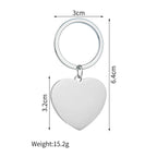 Engrave Name Picture Keychain - Square or Heart Design - SHOPPERS' CASTLE